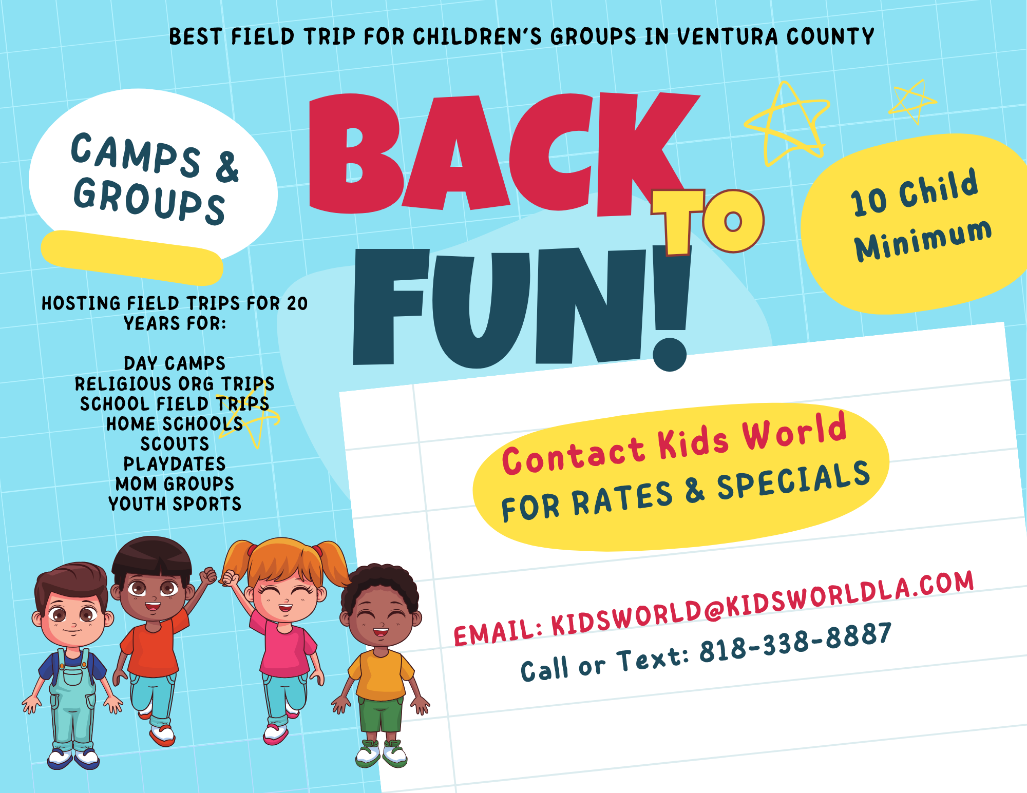 Host your group events for children at Kids World